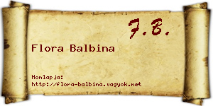 Flora Balbina névjegykártya